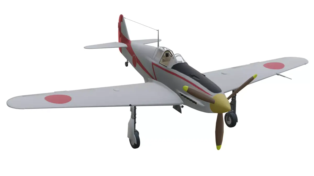 Kawasaki Ki-61 Hien Low-poly 3D model