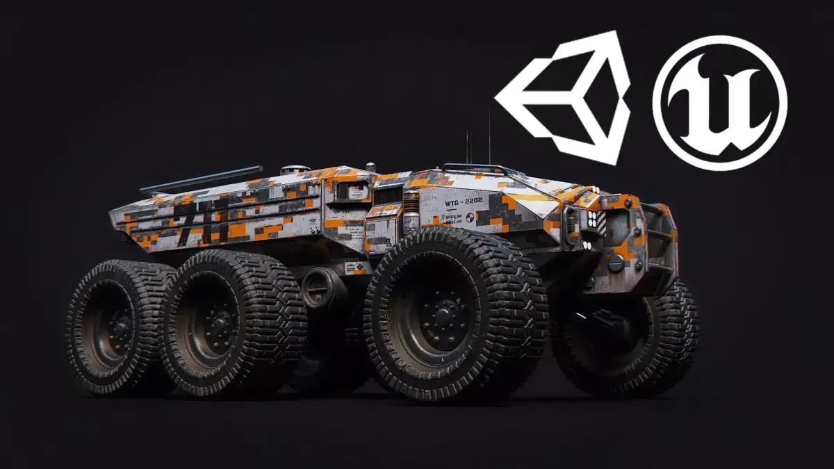 Technical Vehicle Unreal Engine Rigged UE4  8K Textures Low-poly 3D model