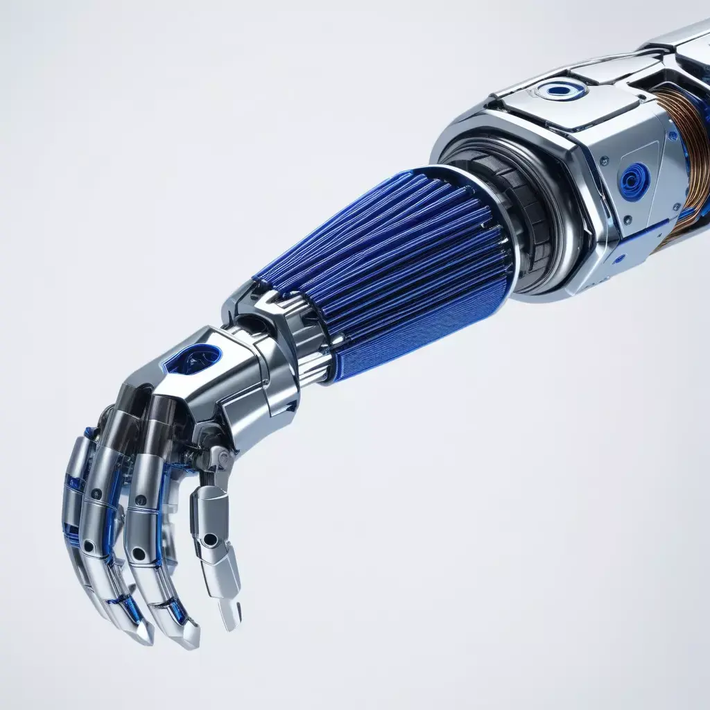 Cybernetic Arm with Chrome Wires 3D model
