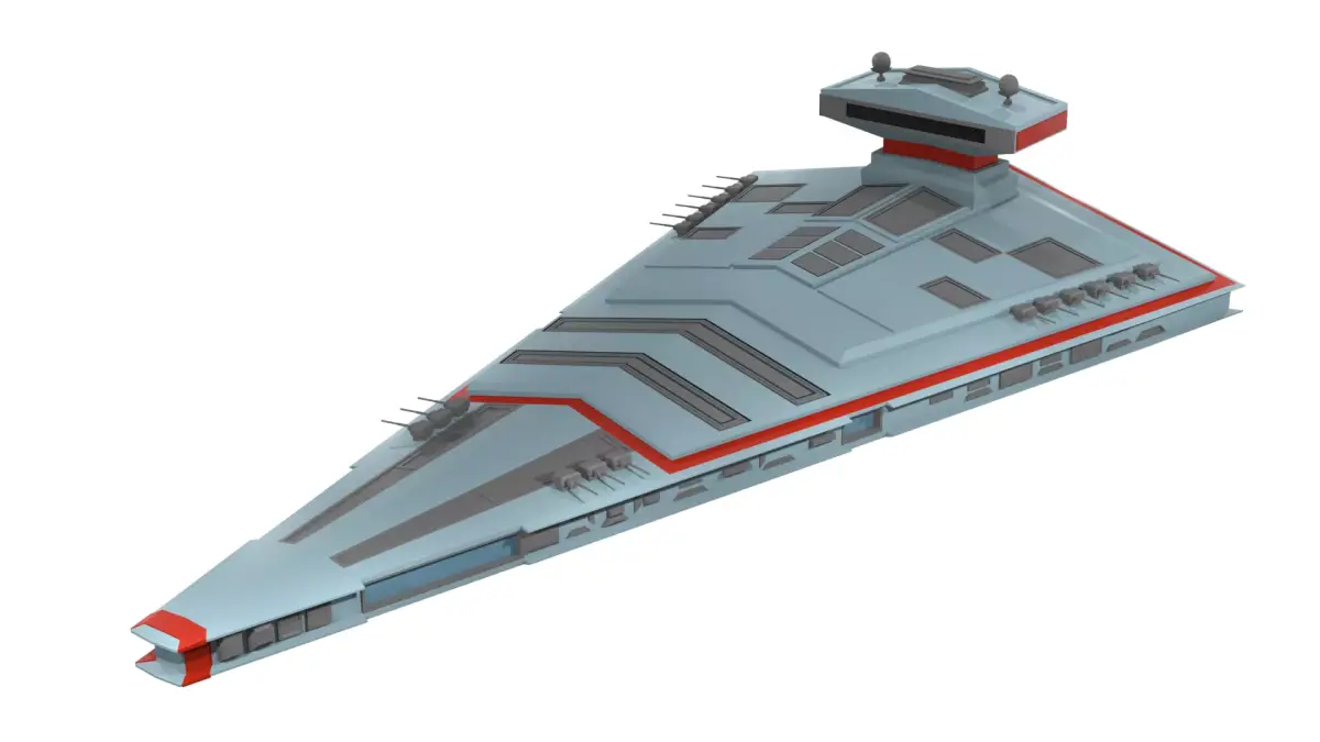 Low-poly spaceship star wars destroyer Low-poly 3D model