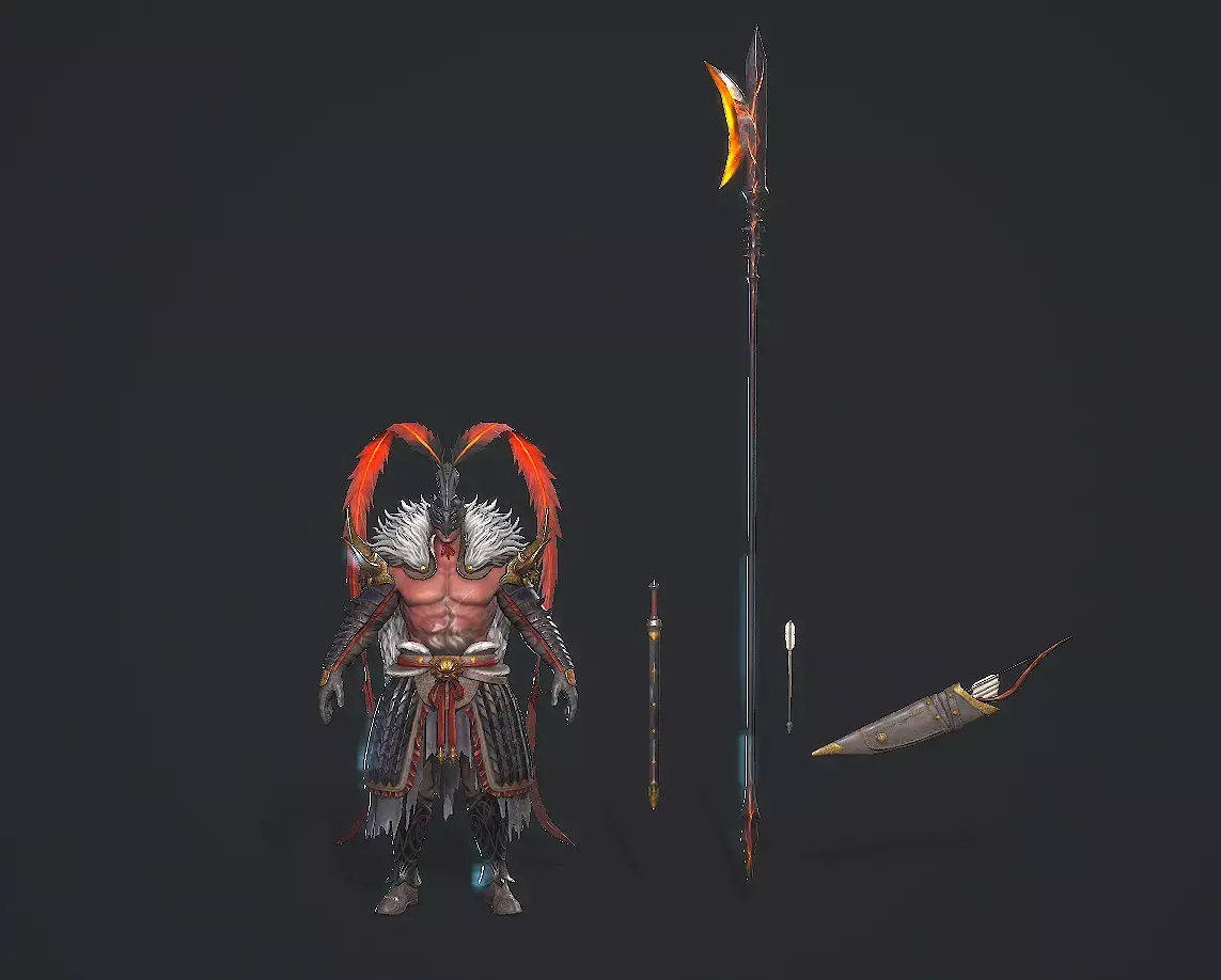 Lu Bu Hero Low-poly 3D model