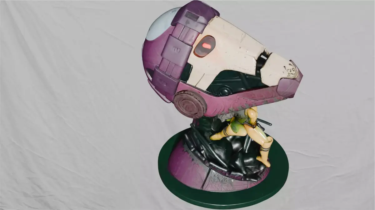 Sci-Fi Mech Bust Statue 3D Printable Model with PBR Textures 3D print model