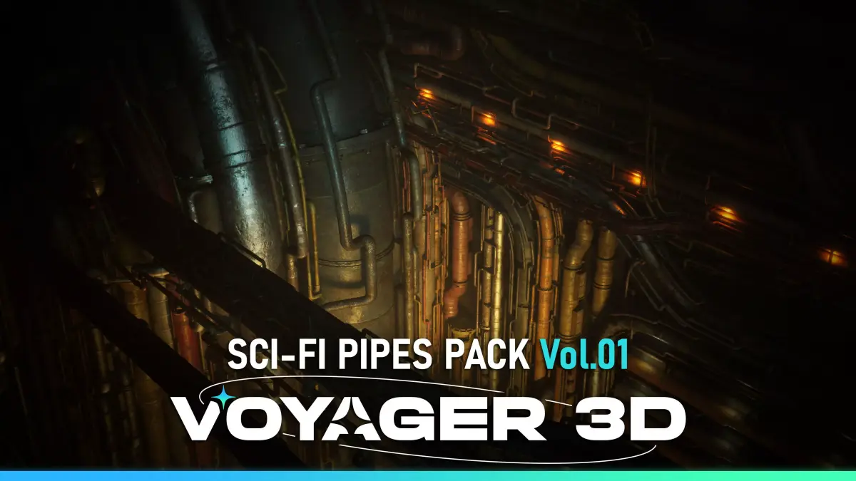 SciFi Pipes Pack Vol01 Low-poly 3D model