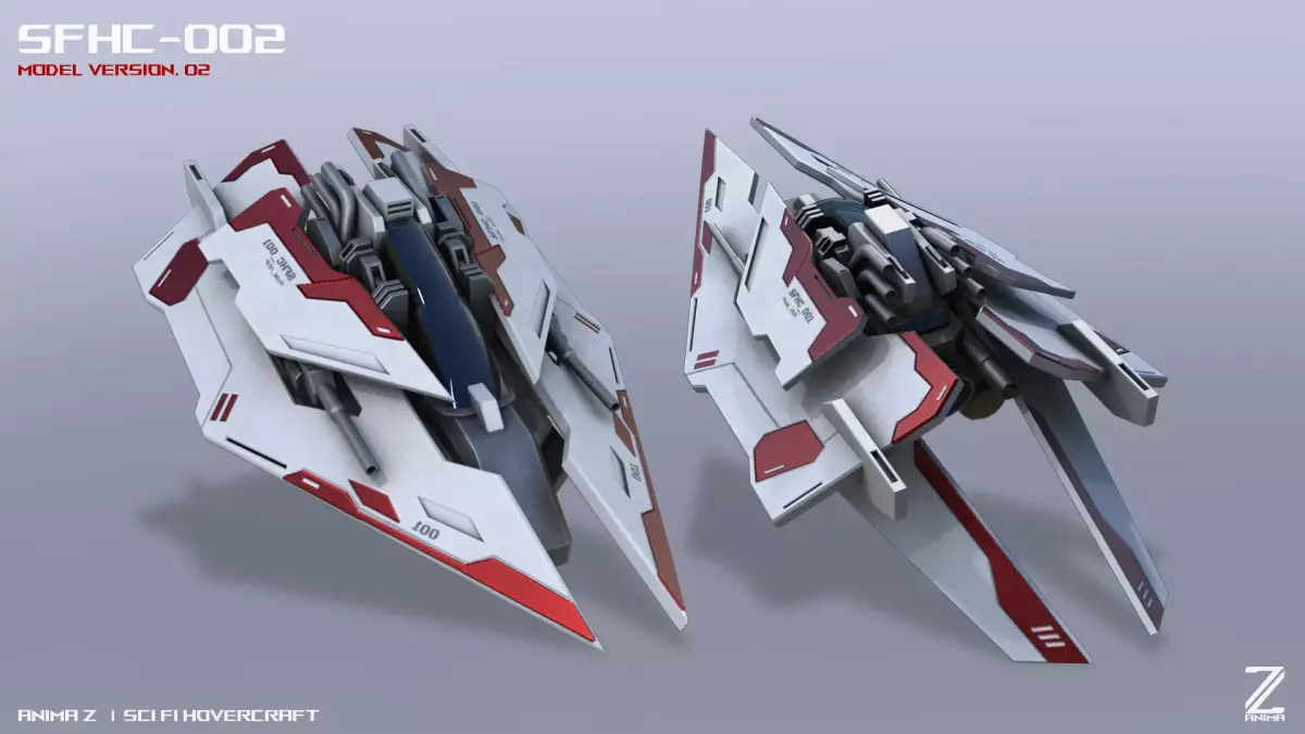 Scifi Hovercraft Low-poly 3D model from CGTrader