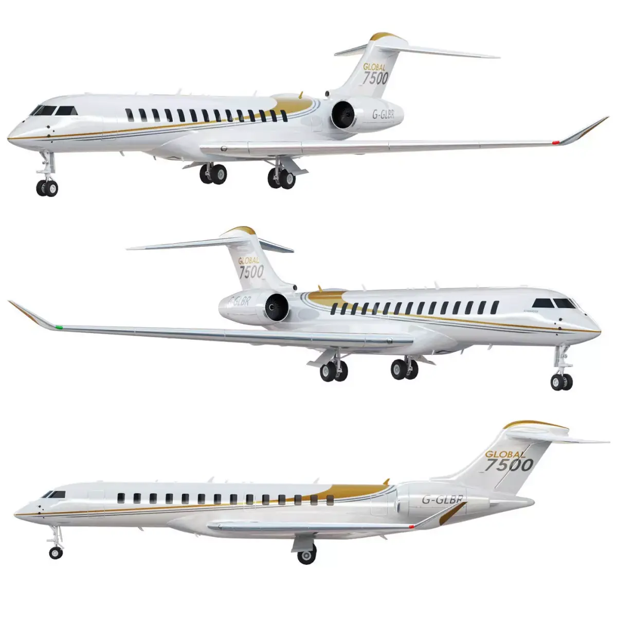 Bombardier Global 7500 aircraft 3D model