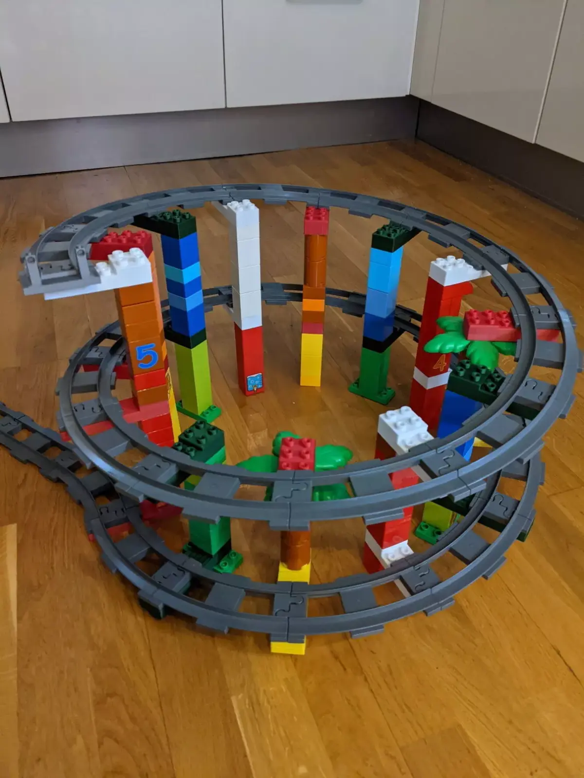 LEGO Duplo compatible spiral elevation train track 3D print model