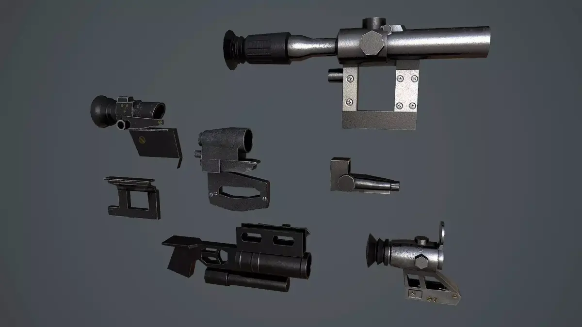 Pak Russian weapons accessories Low-poly 3D model