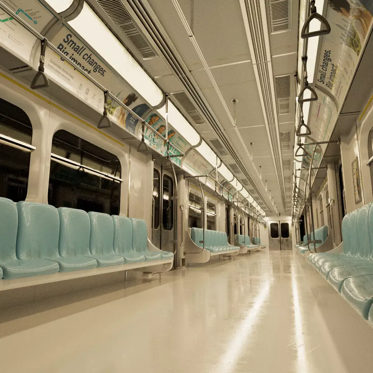 Subway Metro Train Interior Low-poly 3D model