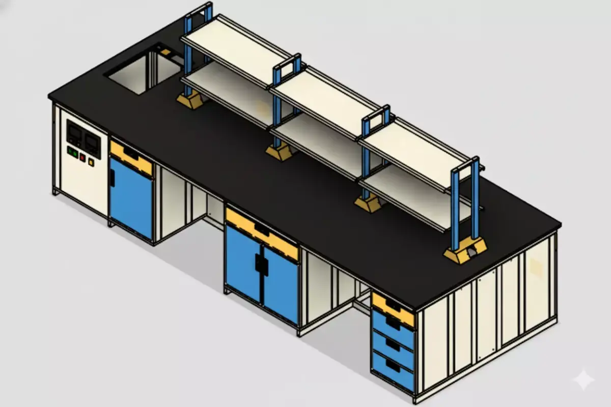 Ergonomic Laboratory Workbench - Professional Lab Furniture 3D model