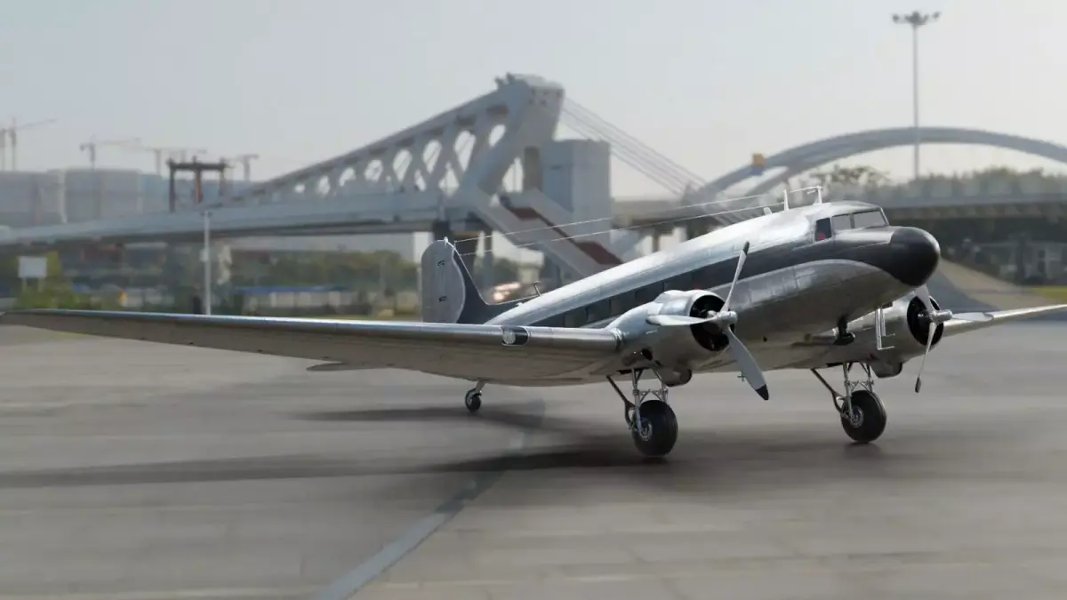 Airplane-Douglas-DC3-1935 new airplane collection Low-poly 3D model
