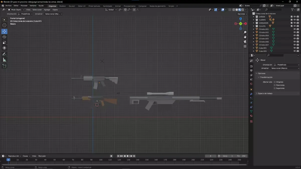 3 armas   Free 3D model