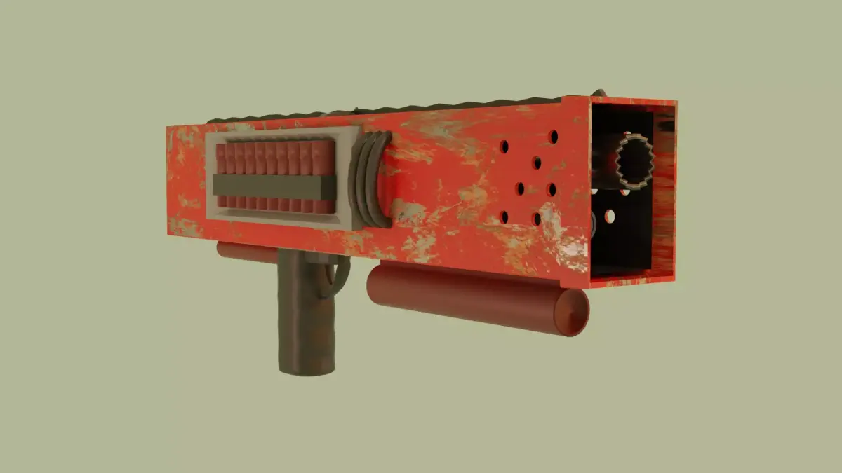 weapon low poly grenade launcher Low-poly 3D model