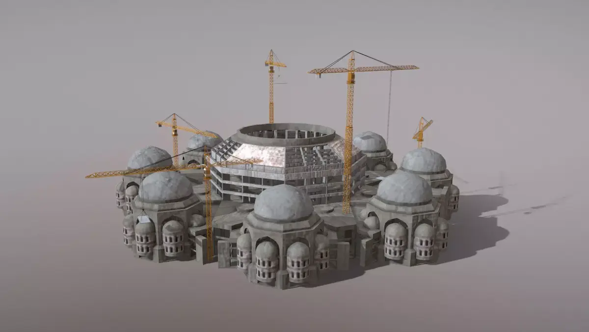 Cathedral Building Baghdad Rahman Mosque Low-poly 3D model
