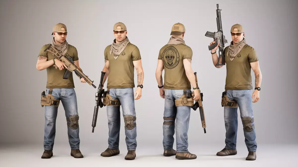 Casual Soldier 06 Low-poly 3D model
