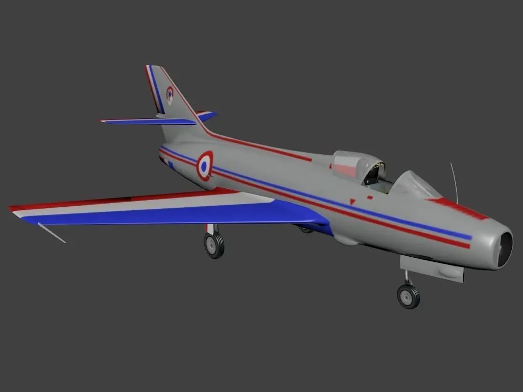 Dassault MD 454 Mystere IV Low-poly 3D model