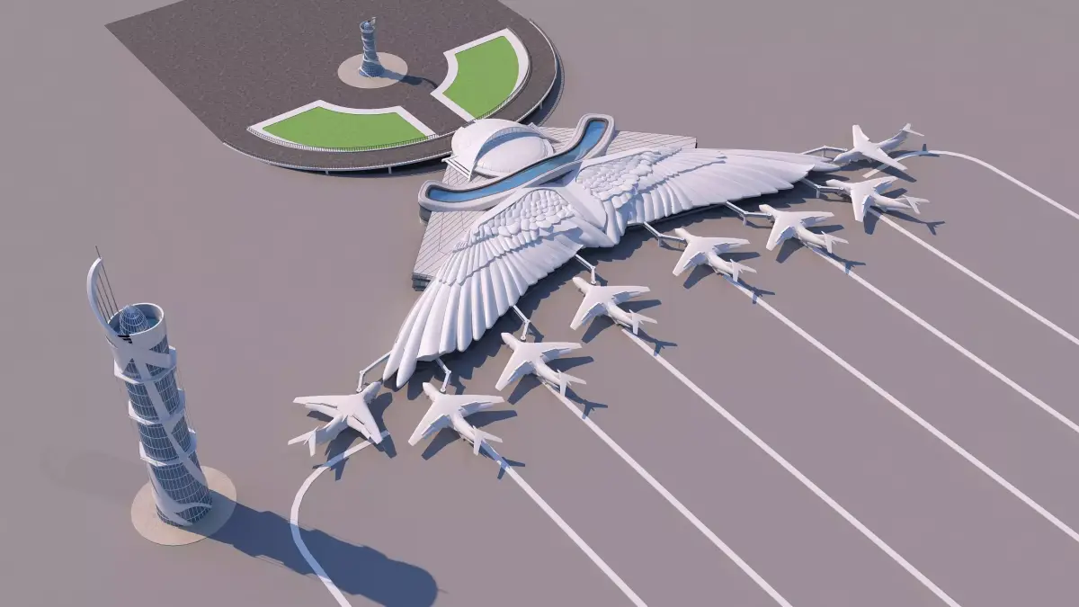 0195 - Airport Building 3D model