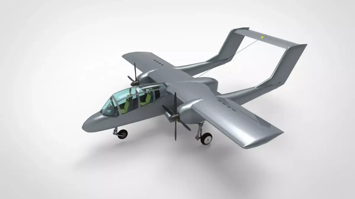 North American Rockwell OV-10A Bronco Series FSX  Low-poly 3D model