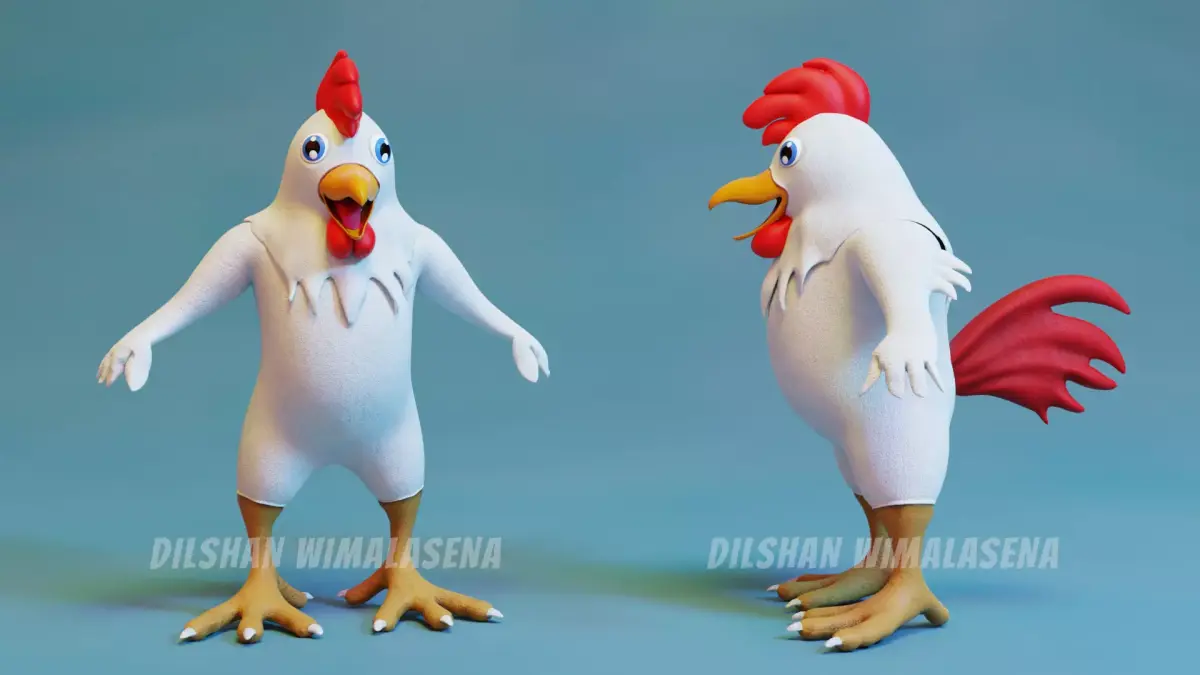 3D Chicken Character Low-poly 3D model