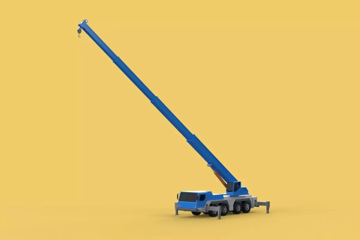 EXTENDED TELESCOPIC BOOM LONG REACH MOBILE CRANE CRAWLER TRUCK 3D model