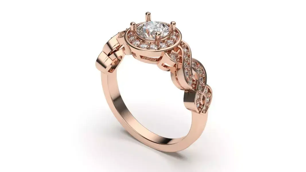 solitaire with ring sizes  8 part S44 3D print model