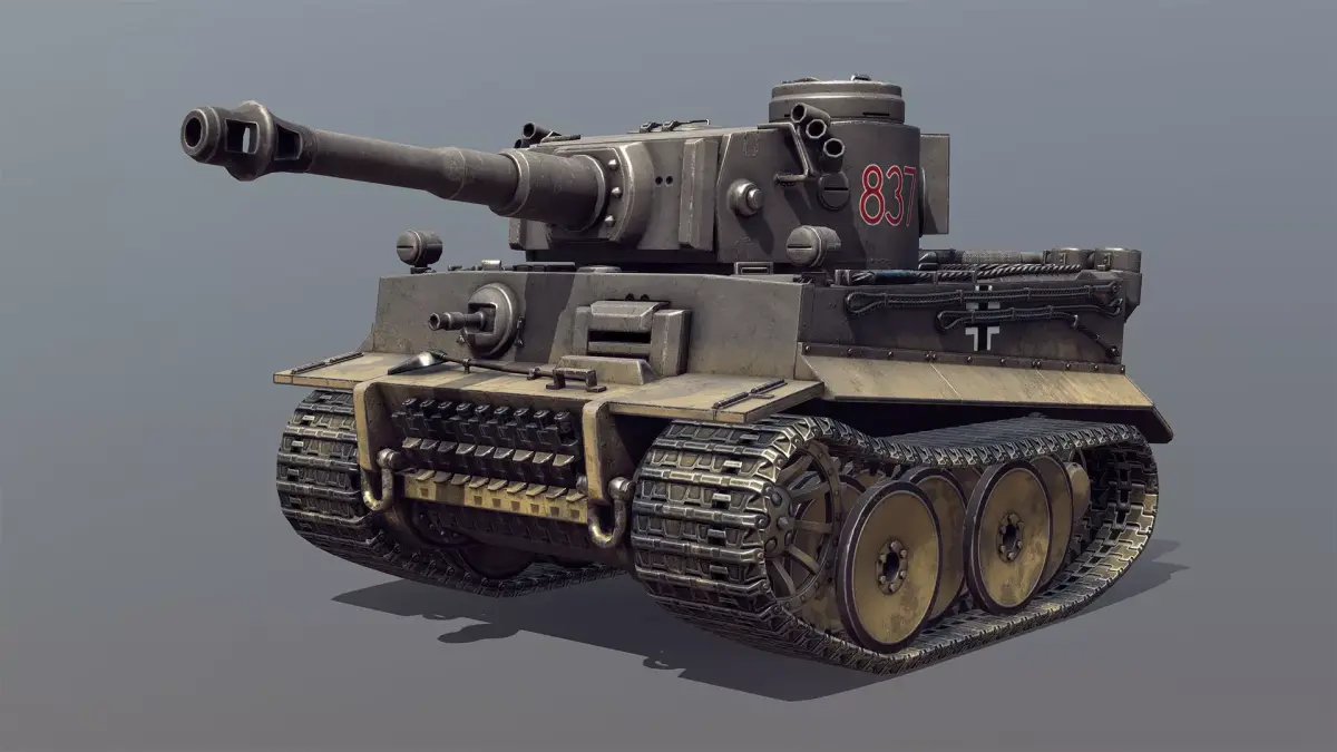 German Tiger I Tank Toon Low-poly 3D model