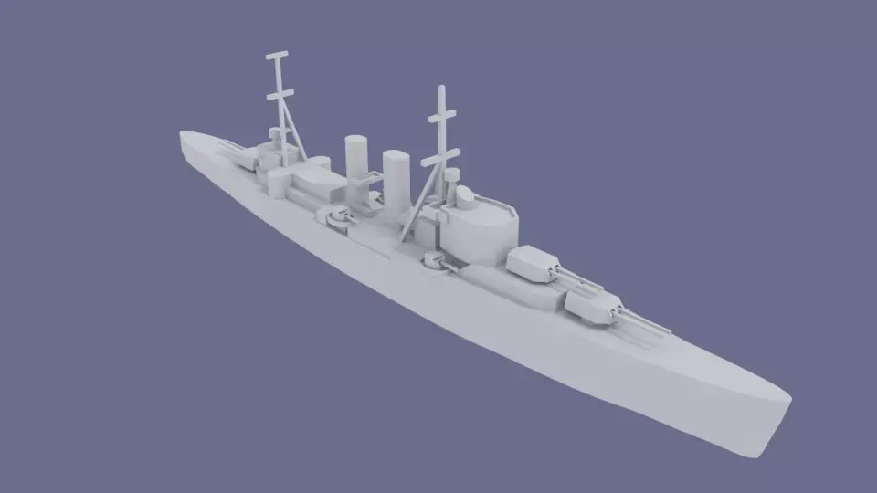 HMS Exeter 3D print model