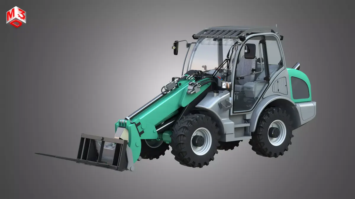 Loader KL80-8T  with Bale Spike - Front Loader 3D model
