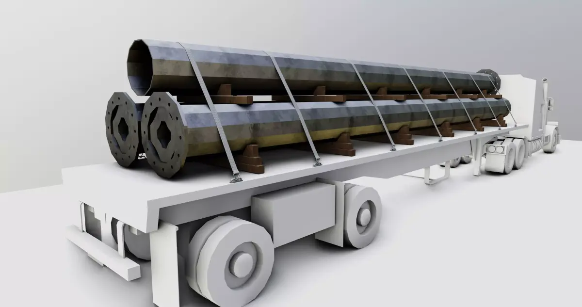 CARGO MODELS FOR TRUCK TRAILER-Polygon Pole Type-3-1 3D model