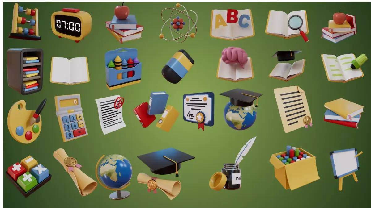 30 high quality educational objects -part 1 Low-poly 3D model