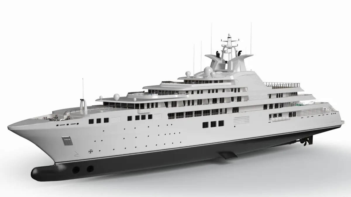 Dubai Superyacht Night Scene 3D model