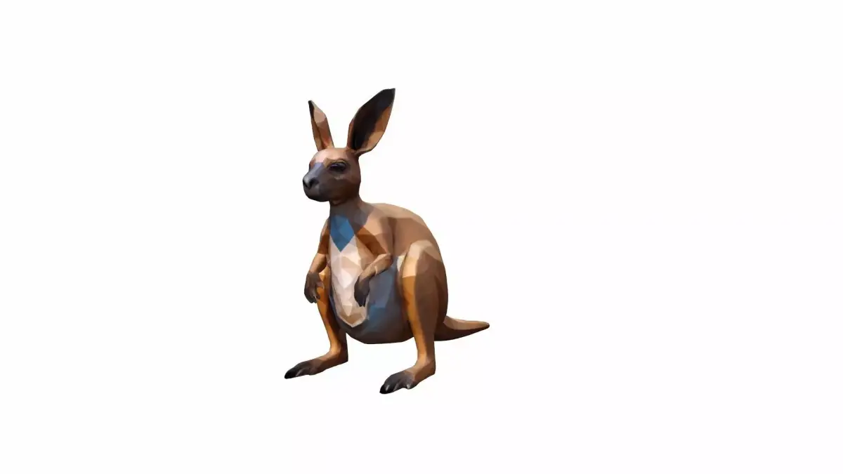 A Female  Gender Grey Red Kangaroo 3d Render 3D model