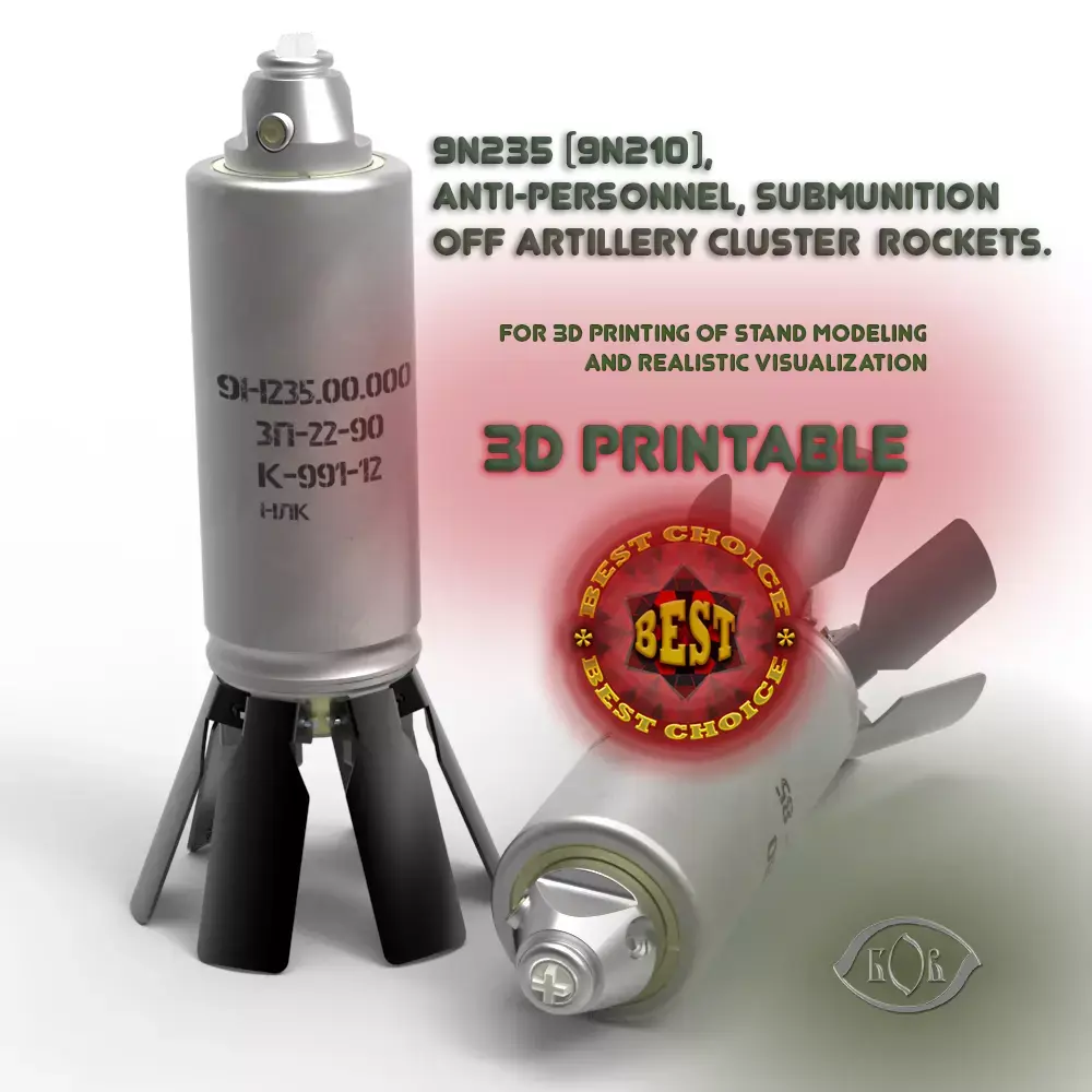 9N235 Anti Personnel submunition off artillery cluster  rockets  3D model