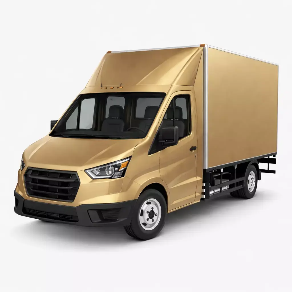 Generic Box Truck Neutral Cargo Transport Vehicle 02 3D model