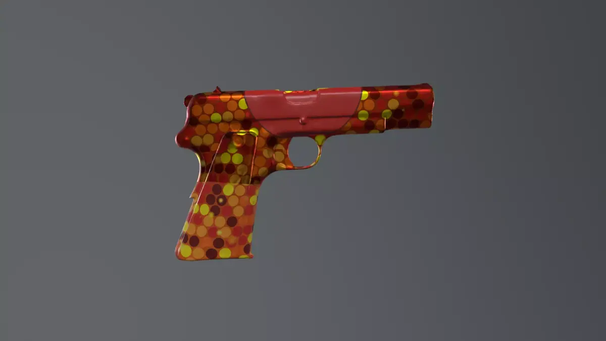 Dragon Scale Pistol - Fantasy Fire Weapon Low-poly 3D model