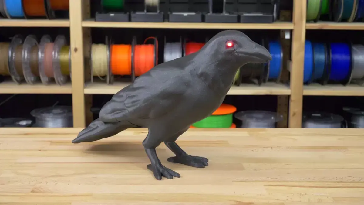 Evil Raven Crow STL with LED Eyes Free 3D print model