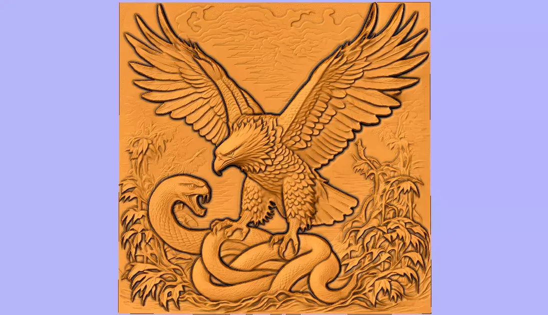 AGUIA E SERPENTE BAS RELIEF  3D model
