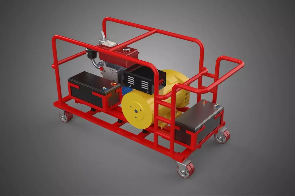 MOBILE BACKUP POWER DIESEL GENSET GENERATOR SET BATTERY SYSTEM 3D model