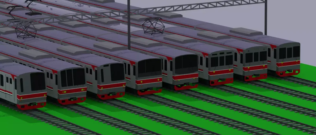 LowPoly Train Pack Free low-poly 3D model
