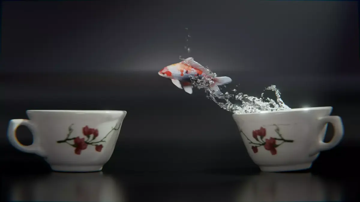 Koi Fish Tea Cup 3D model