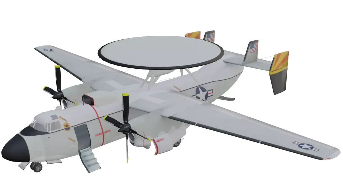 Northrop Grumman E-2 Hawkeye Low-poly 3D model