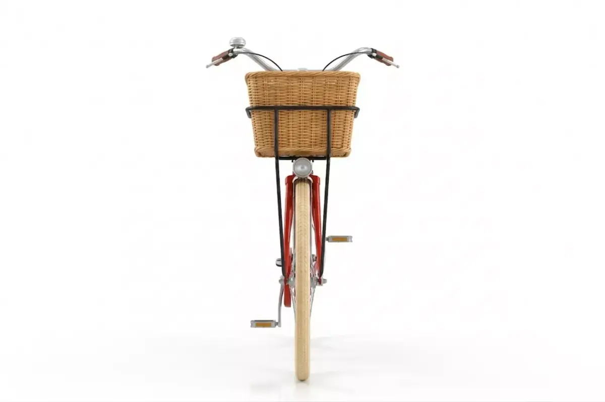 Vintage-Style Red Dutch Step-Through Bicycle Low-poly 3D model