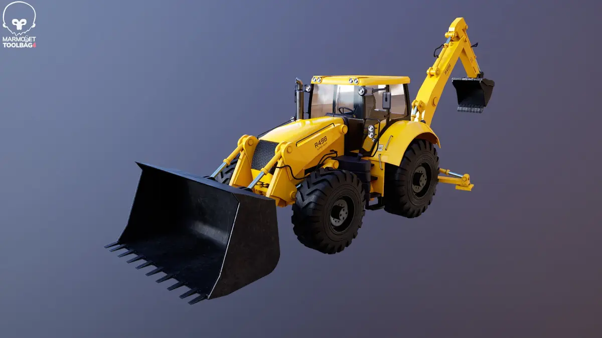 Generic Large Backhoe Loader 3D model