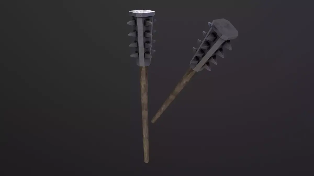 Wood Mace 3D Model Low-poly 3D model