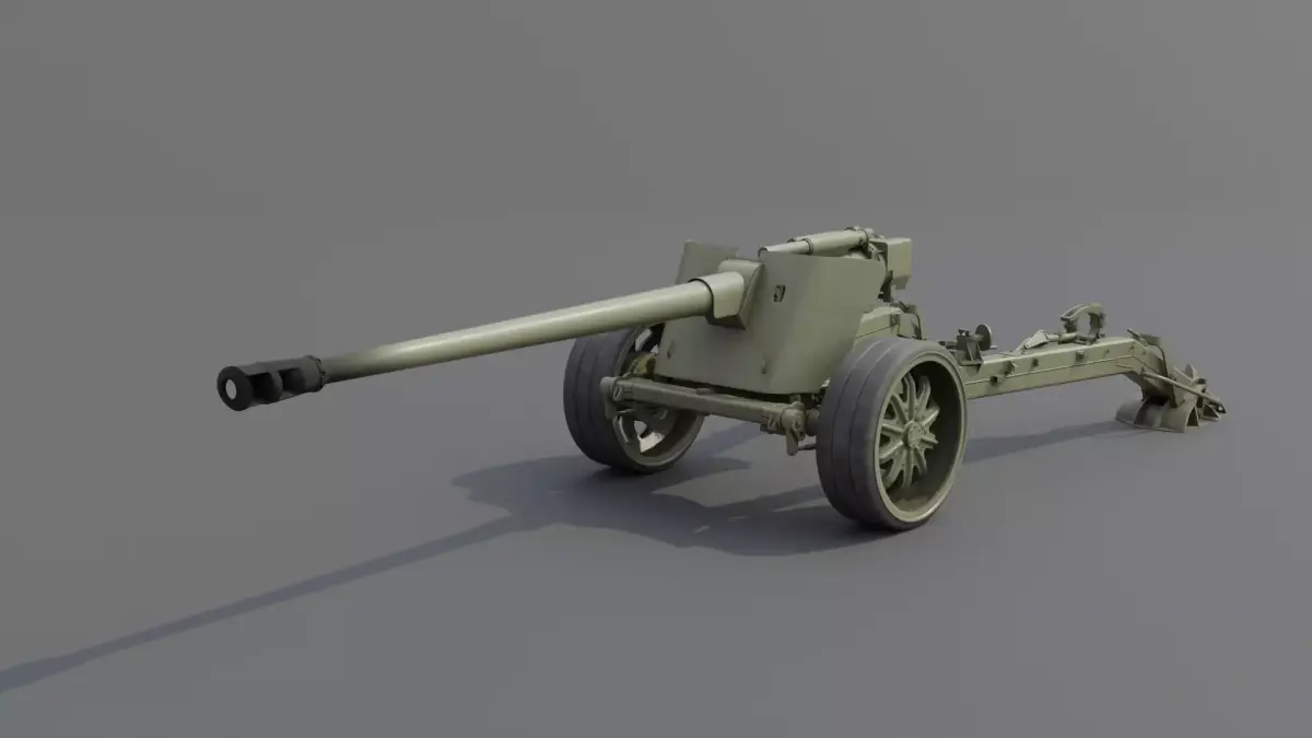 T8 105mm Anti Tank Gun Low-poly 3D model