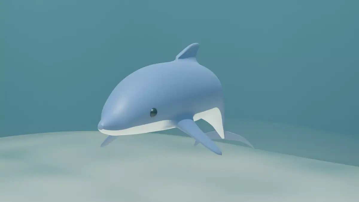 Animated Cartoony Dolphin  Low-poly 3D model