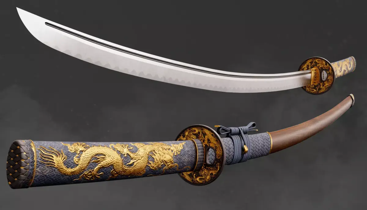 Dragon Blade - Katana Low-poly 3D model