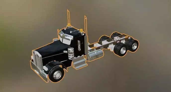 Kenworth T800 Black Low-poly 3D model