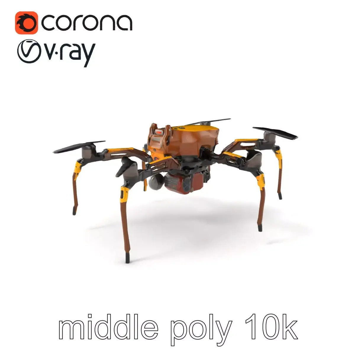 Spider Research Drone Versatile Model Pack Low-poly 3D model