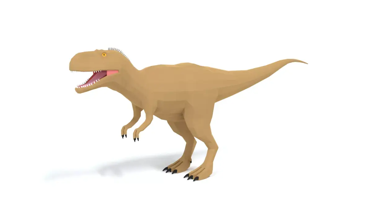 Low Poly Cartoon Abelisaurus Dinosaur Low-poly 3D model
