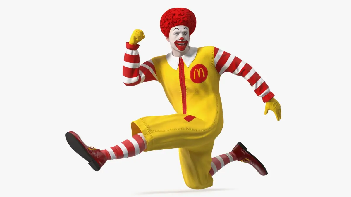 Mascot of McDonalds Jumping Pose 3D model